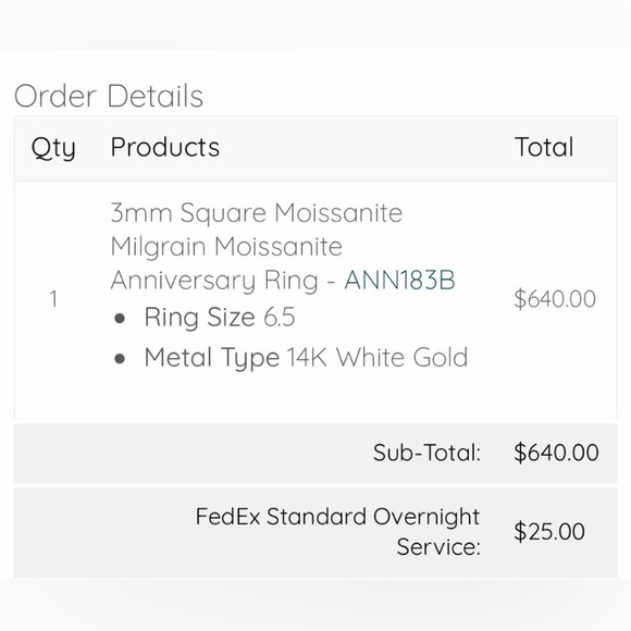 3mm Princess Moissanite Milgrain Anniversary Ring #ann183b white gold - Picture 5 of 10